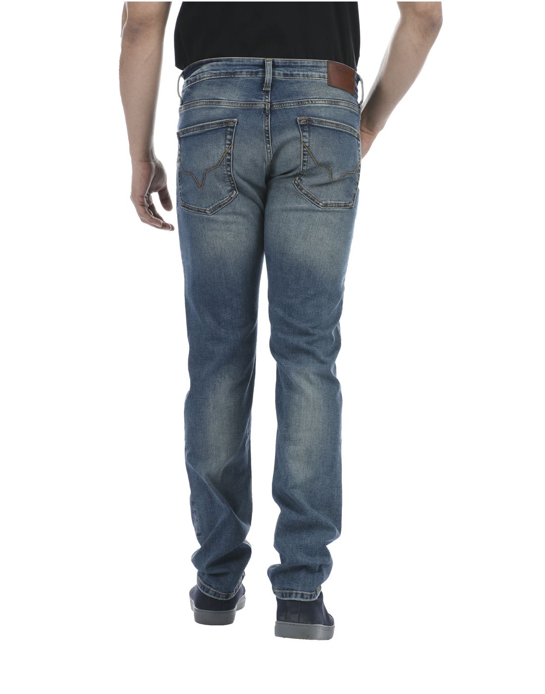 Pepe Jeans Men Casual Wear Blue Textured Jeans
